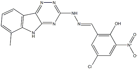 5-chloro-2-hydroxy-3-nitrobenzaldehyde (6-methyl-5H-[1,2,4]triazino[5,6-b]indol-3-yl)hydrazone Struktur