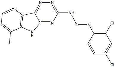2,4-dichlorobenzaldehyde (6-methyl-5H-[1,2,4]triazino[5,6-b]indol-3-yl)hydrazone Struktur