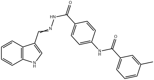 N-(4-{[2-(1H-indol-3-ylmethylene)hydrazino]carbonyl}phenyl)-3-methylbenzamide,327069-57-8,结构式