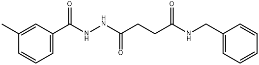 N-benzyl-4-[2-(3-methylbenzoyl)hydrazino]-4-oxobutanamide Structure