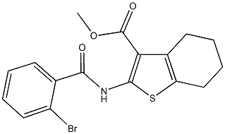 methyl 2-[(2-bromobenzoyl)amino]-4,5,6,7-tetrahydro-1-benzothiophene-3-carboxylate Struktur