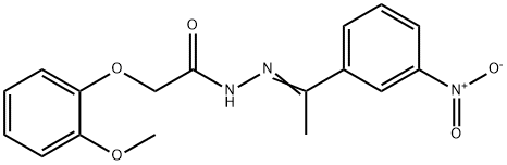 N'-(1-{3-nitrophenyl}ethylidene)-2-(2-methoxyphenoxy)acetohydrazide,328077-05-0,结构式