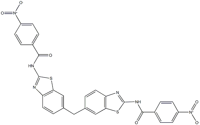 328111-10-0 4-nitro-N-[6-({2-[({4-nitrophenyl}carbonyl)amino]-1,3-benzothiazol-6-yl}methyl)-1,3-benzothiazol-2-yl]benzamide