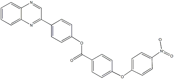4-(2-quinoxalinyl)phenyl 4-{4-nitrophenoxy}benzoate 化学構造式