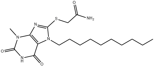 2-[(7-decyl-3-methyl-2,6-dioxo-2,3,6,7-tetrahydro-1H-purin-8-yl)sulfanyl]acetamide Structure