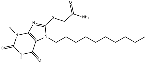 2-[(7-decyl-3-methyl-2,6-dioxo-2,3,6,7-tetrahydro-1H-purin-8-yl)sulfanyl]acetamide,328119-69-3,结构式