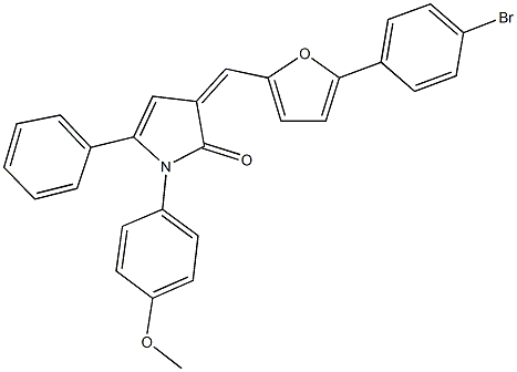 3-{[5-(4-bromophenyl)-2-furyl]methylene}-1-(4-methoxyphenyl)-5-phenyl-1,3-dihydro-2H-pyrrol-2-one Struktur