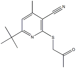 6-tert-butyl-4-methyl-2-[(2-oxopropyl)sulfanyl]nicotinonitrile Structure
