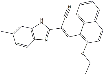 3-(2-ethoxy-1-naphthyl)-2-(6-methyl-1H-benzimidazol-2-yl)acrylonitrile Struktur