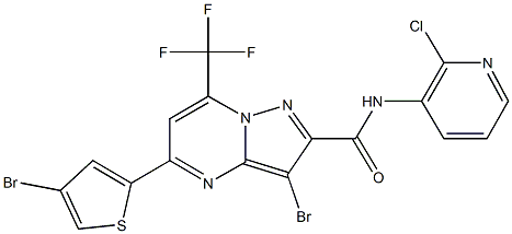 328540-40-5 3-bromo-5-(4-bromo-2-thienyl)-N-(2-chloro-3-pyridinyl)-7-(trifluoromethyl)pyrazolo[1,5-a]pyrimidine-2-carboxamide