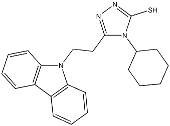 5-[2-(9H-carbazol-9-yl)ethyl]-4-cyclohexyl-4H-1,2,4-triazol-3-yl hydrosulfide Structure