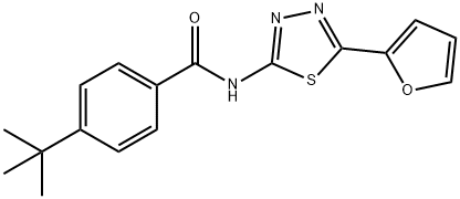 4-tert-butyl-N-[5-(2-furyl)-1,3,4-thiadiazol-2-yl]benzamide 结构式