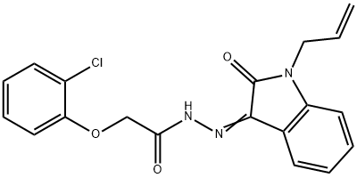 N'-(1-allyl-2-oxo-1,2-dihydro-3H-indol-3-ylidene)-2-(2-chlorophenoxy)acetohydrazide Structure