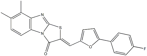 2-{[5-(4-fluorophenyl)-2-furyl]methylene}-7,8-dimethyl[1,3]thiazolo[3,2-a]benzimidazol-3(2H)-one Structure
