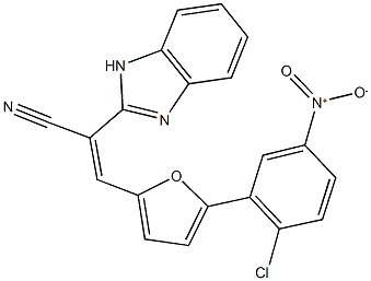 2-(1H-benzimidazol-2-yl)-3-(5-{2-chloro-5-nitrophenyl}-2-furyl)acrylonitrile Struktur