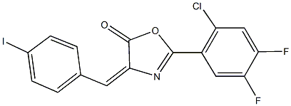 2-(2-chloro-4,5-difluorophenyl)-4-(4-iodobenzylidene)-1,3-oxazol-5(4H)-one Struktur