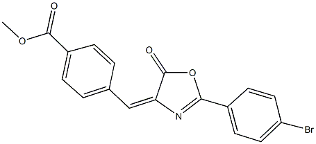 methyl 4-[(2-(4-bromophenyl)-5-oxo-1,3-oxazol-4(5H)-ylidene)methyl]benzoate Struktur