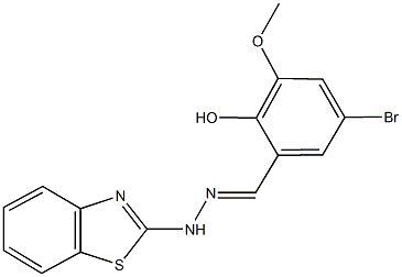 5-bromo-2-hydroxy-3-methoxybenzaldehyde 1,3-benzothiazol-2-ylhydrazone Struktur