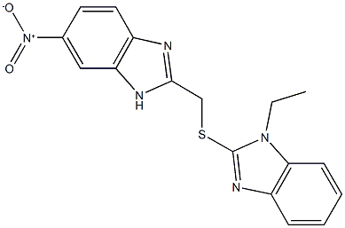 1-ethyl-2-[({6-nitro-1H-benzimidazol-2-yl}methyl)sulfanyl]-1H-benzimidazole,329061-89-4,结构式