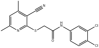 2-[(3-cyano-4,6-dimethyl-2-pyridinyl)sulfanyl]-N-(3,4-dichlorophenyl)acetamide Structure