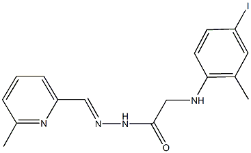 2-(4-iodo-2-methylanilino)-N'-[(6-methyl-2-pyridinyl)methylene]acetohydrazide Struktur