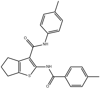 2-[(4-methylbenzoyl)amino]-N-(4-methylphenyl)-5,6-dihydro-4H-cyclopenta[b]thiophene-3-carboxamide,329066-78-6,结构式