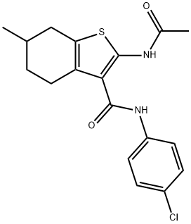 2-(acetylamino)-N-(4-chlorophenyl)-6-methyl-4,5,6,7-tetrahydro-1-benzothiophene-3-carboxamide Structure