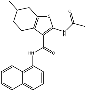 2-(acetylamino)-6-methyl-N-(1-naphthyl)-4,5,6,7-tetrahydro-1-benzothiophene-3-carboxamide Structure