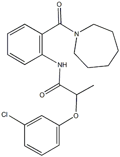N-[2-(1-azepanylcarbonyl)phenyl]-2-(3-chlorophenoxy)propanamide Structure
