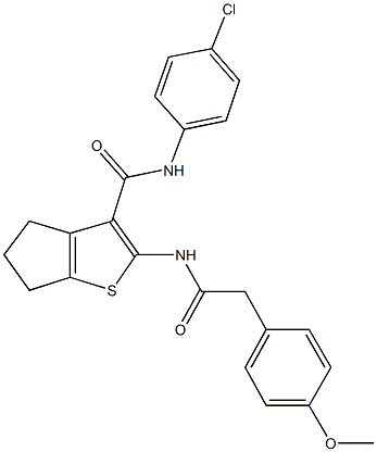 329068-67-9 N-(4-chlorophenyl)-2-{[(4-methoxyphenyl)acetyl]amino}-5,6-dihydro-4H-cyclopenta[b]thiophene-3-carboxamide