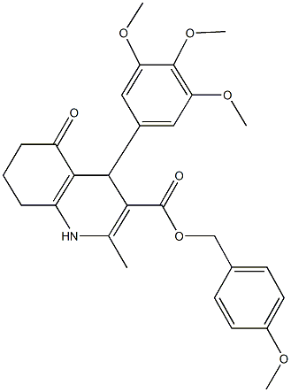4-methoxybenzyl 2-methyl-5-oxo-4-(3,4,5-trimethoxyphenyl)-1,4,5,6,7,8-hexahydro-3-quinolinecarboxylate|
