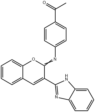 1-(4-{[3-(1H-benzimidazol-2-yl)-2H-chromen-2-ylidene]amino}phenyl)ethanone Structure