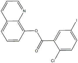 8-quinolinyl 2-chloro-5-iodobenzoate Structure