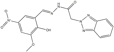 2-(2H-1,2,3-benzotriazol-2-yl)-N'-{2-hydroxy-5-nitro-3-methoxybenzylidene}acetohydrazide Structure