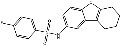 4-fluoro-N-(6,7,8,9-tetrahydrodibenzo[b,d]furan-2-yl)benzenesulfonamide,329224-16-0,结构式