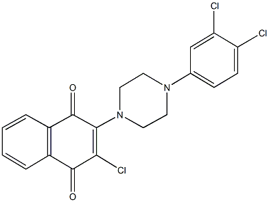 2-chloro-3-[4-(3,4-dichlorophenyl)-1-piperazinyl]naphthoquinone Struktur