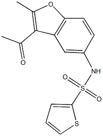 N-(3-acetyl-2-methyl-1-benzofuran-5-yl)-2-thiophenesulfonamide Structure