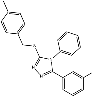 5-(3-fluorophenyl)-4-phenyl-4H-1,2,4-triazol-3-yl 4-methylbenzyl sulfide Structure