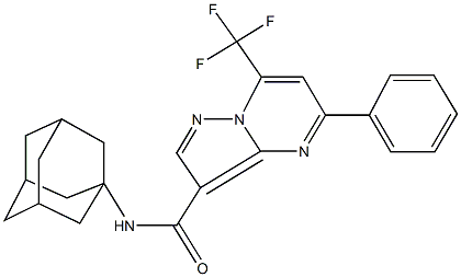 N-(1-adamantyl)-5-phenyl-7-(trifluoromethyl)pyrazolo[1,5-a]pyrimidine-3-carboxamide Struktur