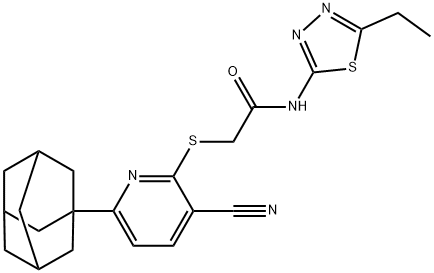 329935-52-6 2-{[6-(1-adamantyl)-3-cyanopyridin-2-yl]sulfanyl}-N-(5-ethyl-1,3,4-thiadiazol-2-yl)acetamide