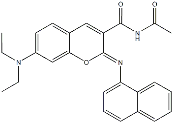 N-acetyl-7-(diethylamino)-2-(1-naphthylimino)-2H-chromene-3-carboxamide Structure