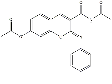 3-[(acetylamino)carbonyl]-2-[(4-methylphenyl)imino]-2H-chromen-7-yl acetate Structure