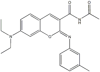 N-acetyl-7-(diethylamino)-2-[(3-methylphenyl)imino]-2H-chromene-3-carboxamide Structure
