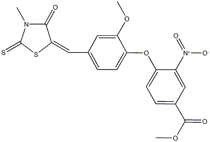 330202-92-1 methyl 3-nitro-4-{2-methoxy-4-[(3-methyl-4-oxo-2-thioxo-1,3-thiazolidin-5-ylidene)methyl]phenoxy}benzoate