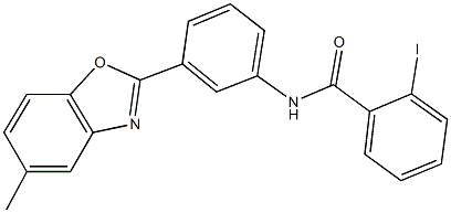 2-iodo-N-[3-(5-methyl-1,3-benzoxazol-2-yl)phenyl]benzamide Struktur