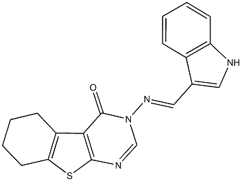 3-[(1H-indol-3-ylmethylene)amino]-5,6,7,8-tetrahydro[1]benzothieno[2,3-d]pyrimidin-4(3H)-one|