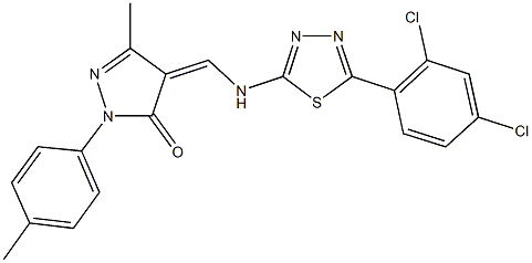 330470-86-5 4-({[5-(2,4-dichlorophenyl)-1,3,4-thiadiazol-2-yl]amino}methylene)-5-methyl-2-(4-methylphenyl)-2,4-dihydro-3H-pyrazol-3-one