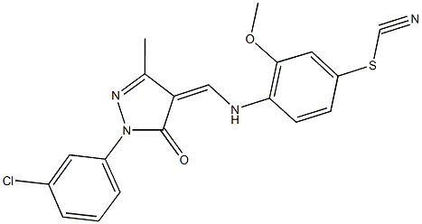330471-45-9 4-({[1-(3-chlorophenyl)-3-methyl-5-oxo-1,5-dihydro-4H-pyrazol-4-ylidene]methyl}amino)-3-methoxyphenyl thiocyanate