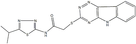 330555-26-5 N-(5-isopropyl-1,3,4-thiadiazol-2-yl)-2-(5H-[1,2,4]triazino[5,6-b]indol-3-ylsulfanyl)acetamide