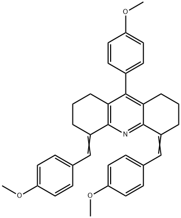 4,5-bis(4-methoxybenzylidene)-9-(4-methoxyphenyl)-1,2,3,4,5,6,7,8-octahydroacridine Struktur
